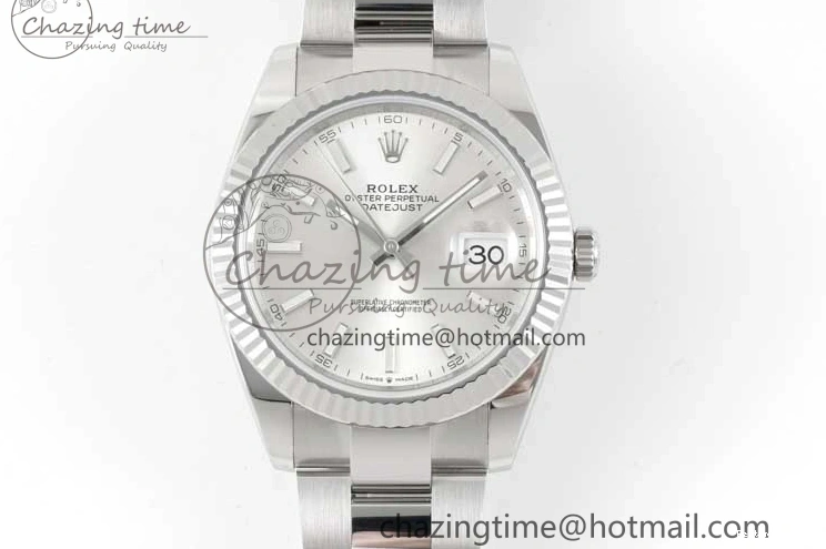 0227 DateJust 41 126334 Clean 1:1 Best Edition 904L Steel Silver Stick Dial on Oyster Bracelet VR Modern 2434